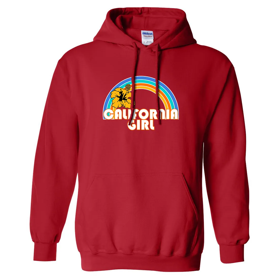 Womens Colorful Rainbow Hibiscus Graphic Hoodie Sweatshirt