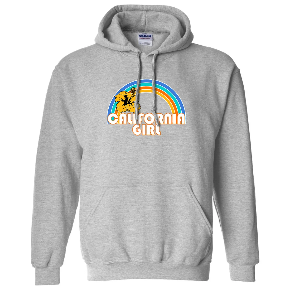 Womens Colorful Rainbow Hibiscus Graphic Hoodie Sweatshirt