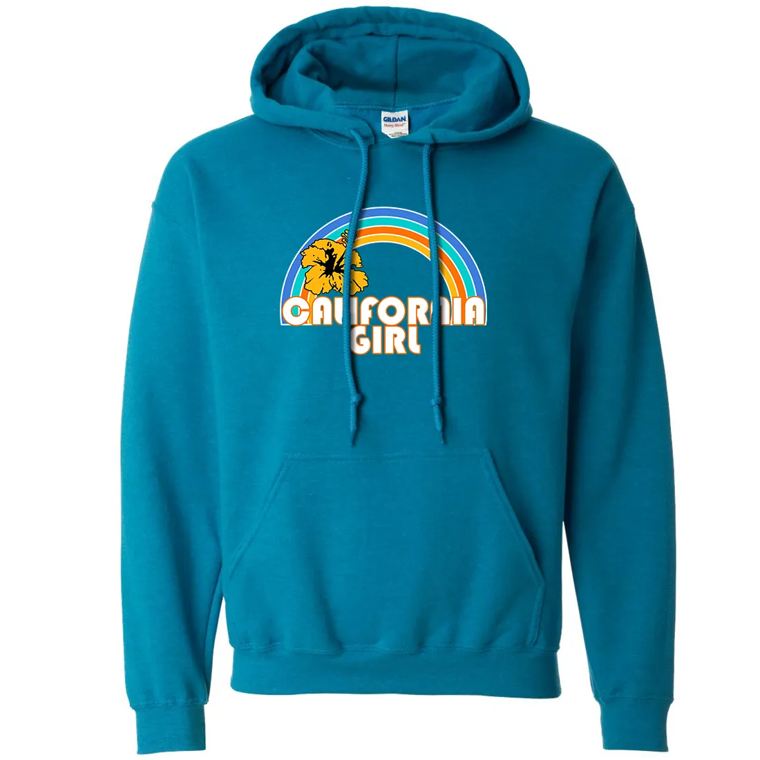 California Girl Rainbow Hibiscus Sweatshirt Hoodie