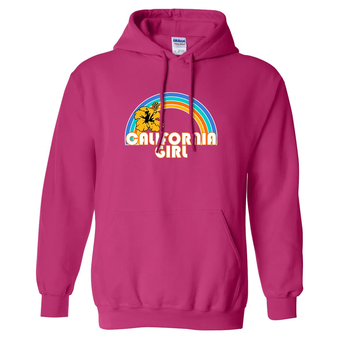 Womens Colorful Rainbow Hibiscus Graphic Hoodie Sweatshirt