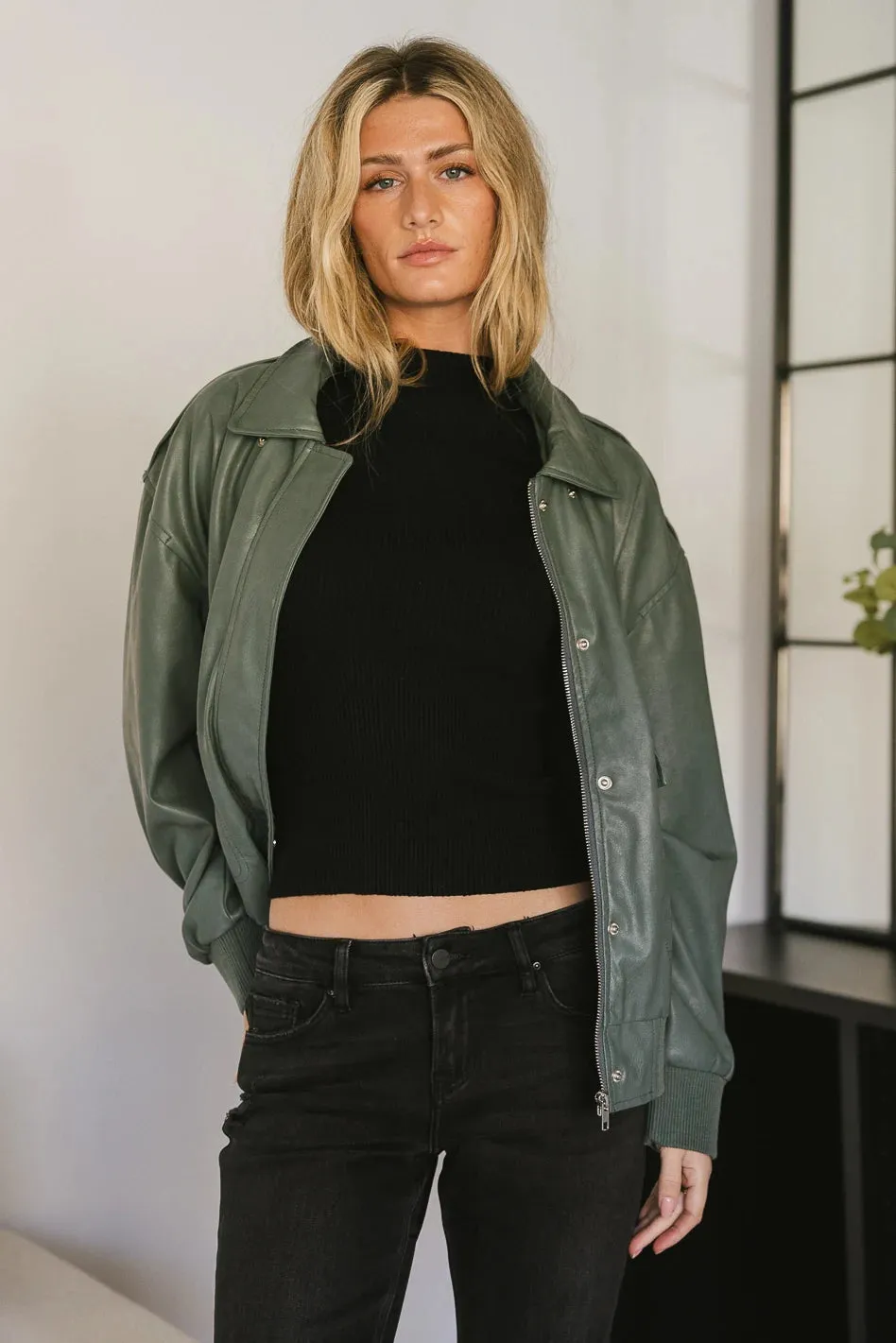 Call Me Back Vegan Jacket in Olive