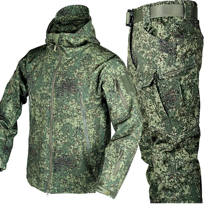 Camo Mens Outdoor Forces Jacket Soft Shell Tactical Suits