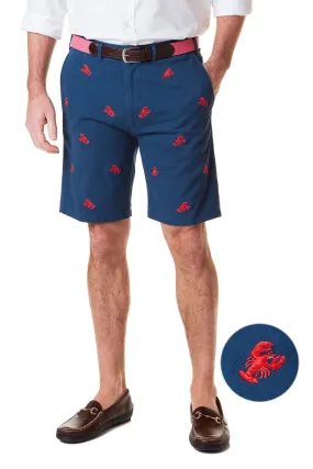 Castaway Cisco Short Stretch Twill - Nantucket Navy with Lobster