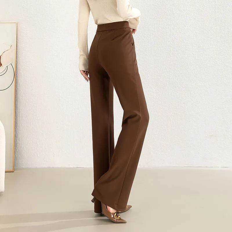 Casual Slimming Ribbed Wide Straight Leg Pants