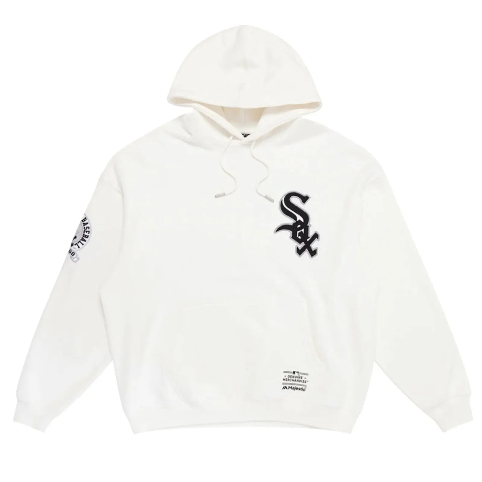 Chicago White Sox Vintage Wordmark Hoodie MLB Vintage White By Majestic