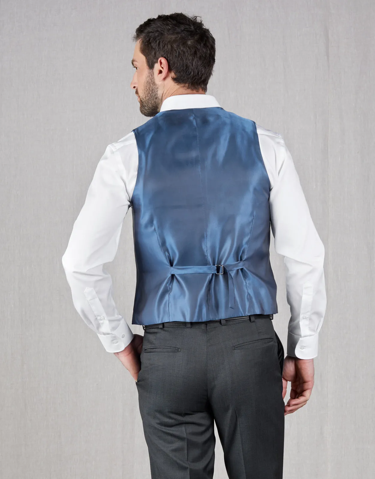 Churchill Steel Blue Nailhead Waistcoat