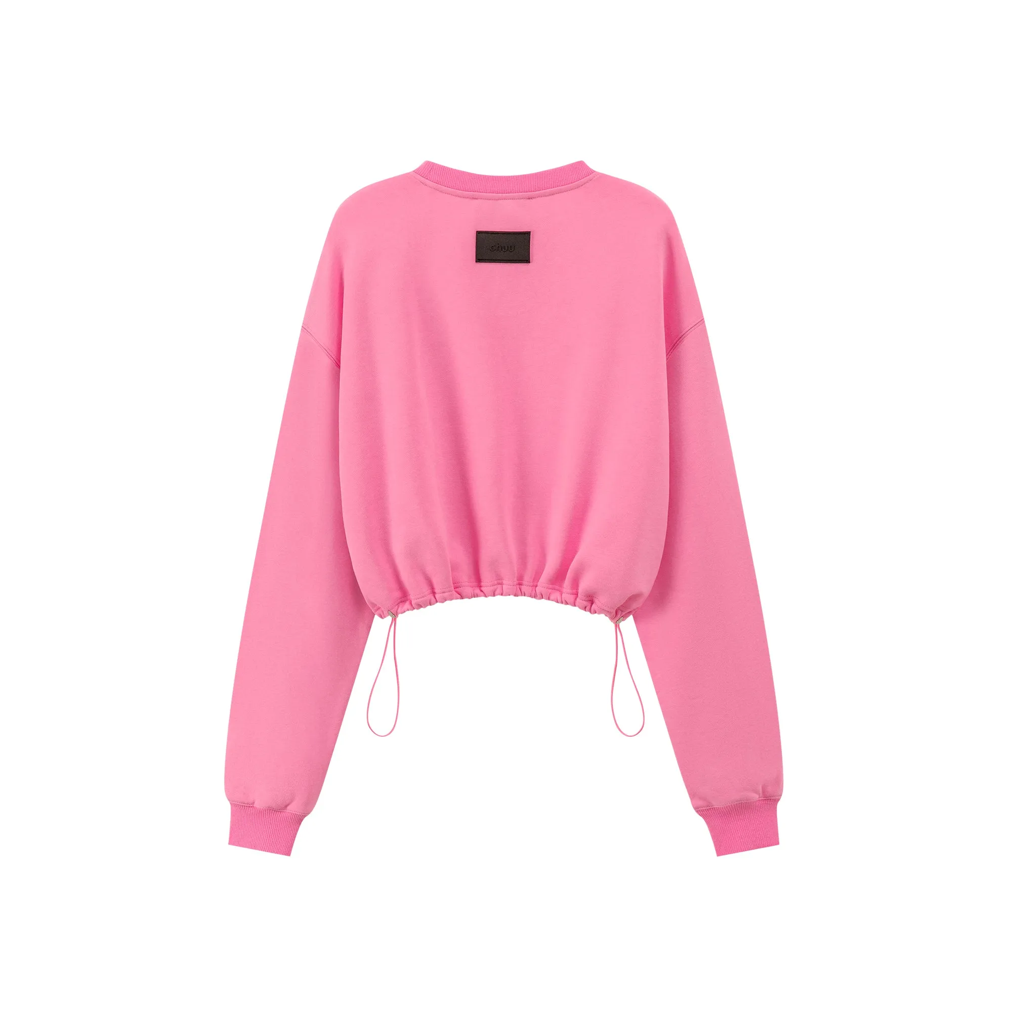 Chuu Heart Print Crop Sweatshirt