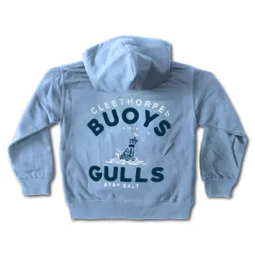 CLEETHORPES NEW BABY BLUE KIDS HOODIE -BUOYS AND GULLS