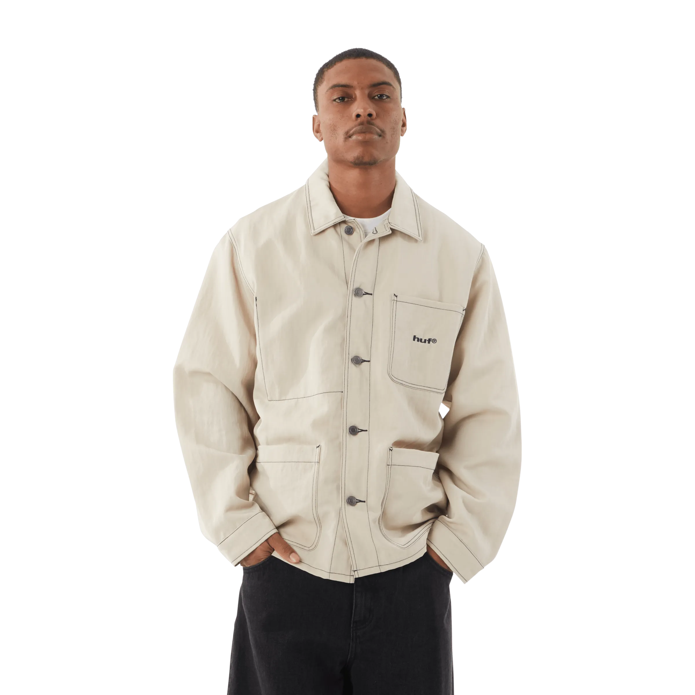 Contrast Nylon Chore Jacket