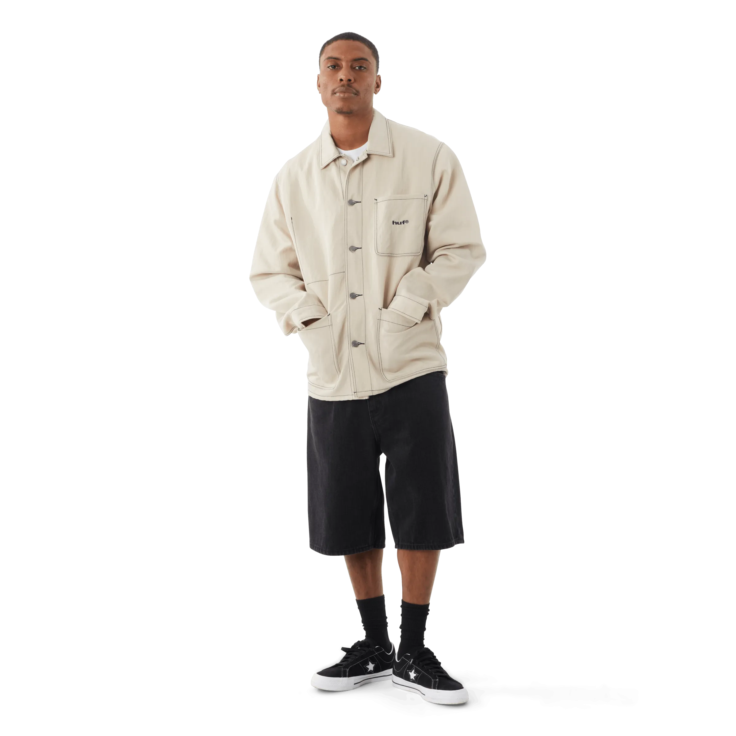 Contrast Nylon Chore Jacket