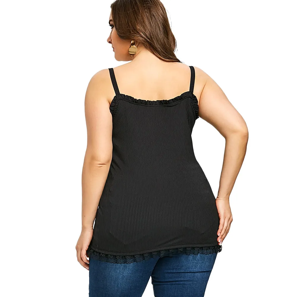 Criss Cross Zip Up Plus Size Slip Top