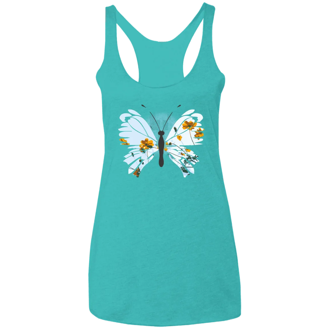 Daisy Butterfly Ladies' Triblend Racerback Tank