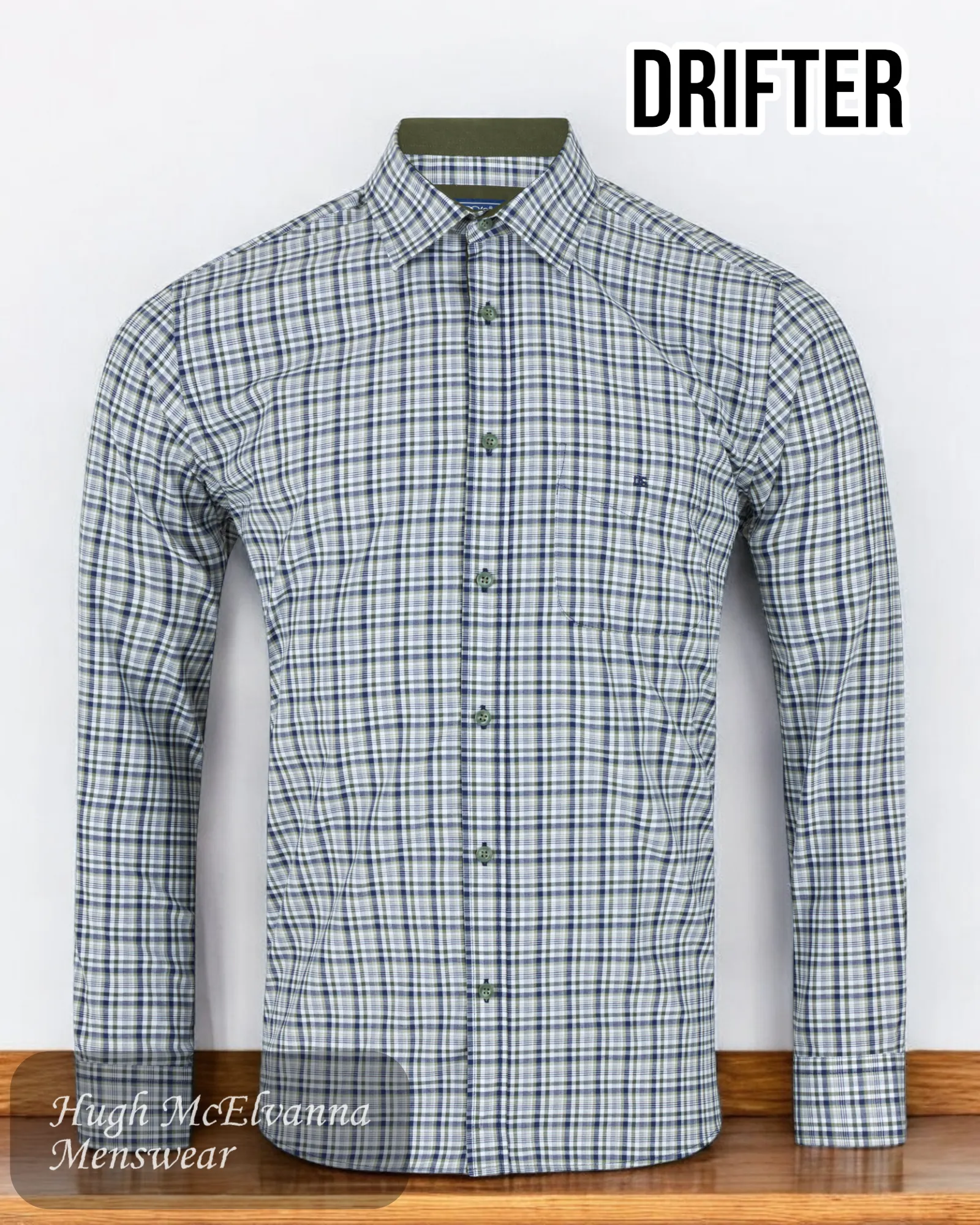 DGs Drifter Green Check Shirt - 14658/36