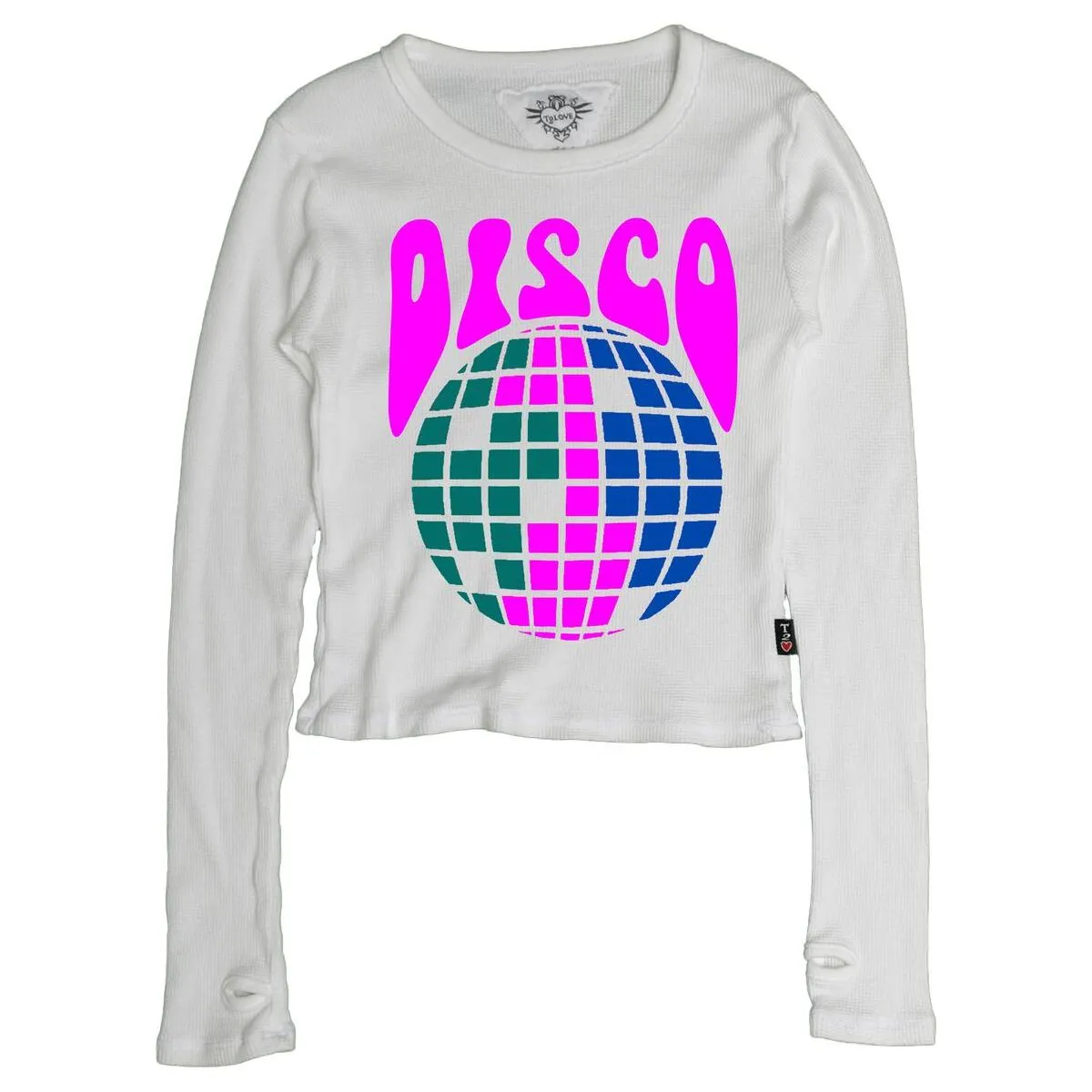 disco ball l/s puff shirt jade