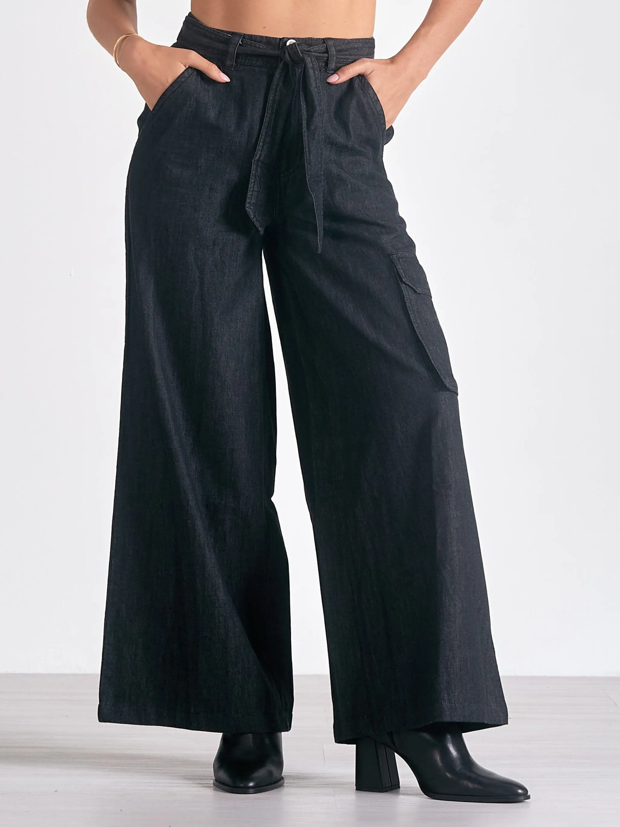 Elan Casual Wide Leg Pants - Black