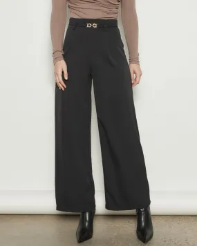 Eline Buckle Wide Leg Pants Black