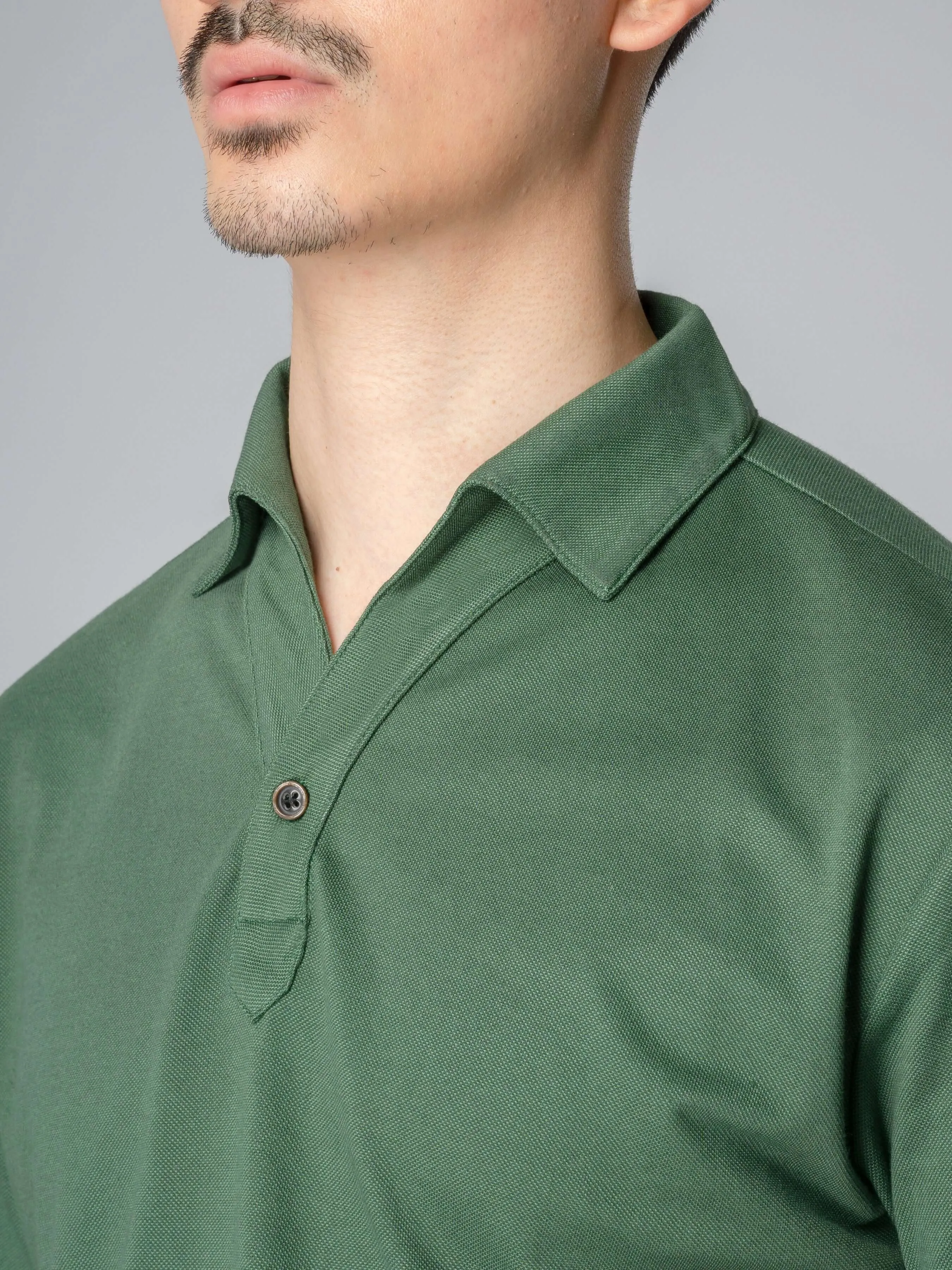 Ezio Polo Shirt - Forest Green One-Piece Collar