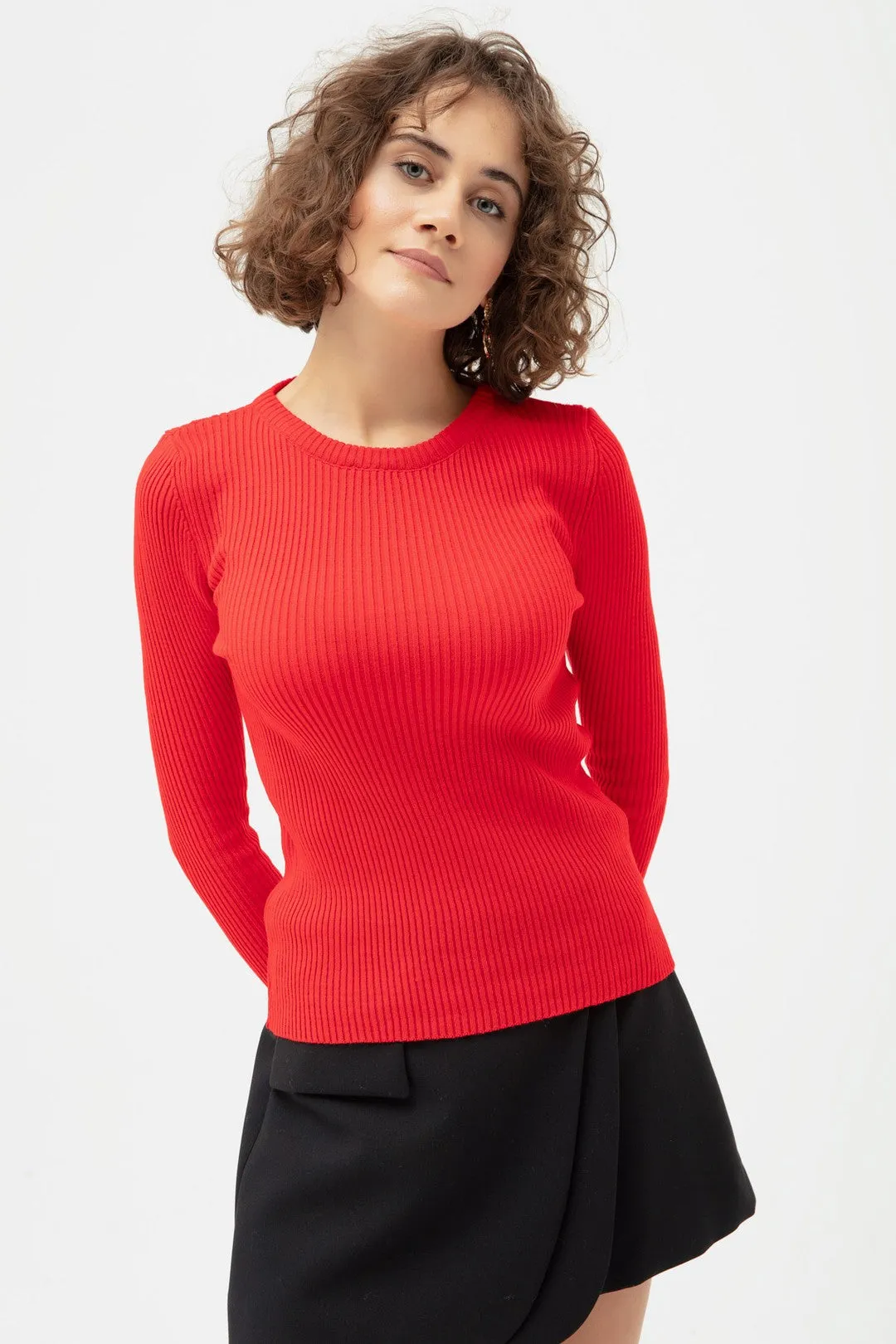 Female Bike Collar Knitwear Sweater