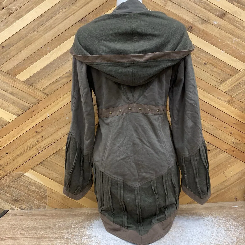 Flying Banjo - Women's Jacket: Brown/Green-women-MD