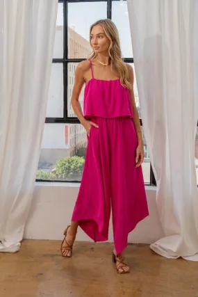 Fuchsia Wide Leg Jumpsuit