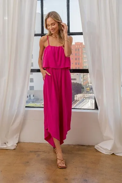 Fuchsia Wide Leg Jumpsuit