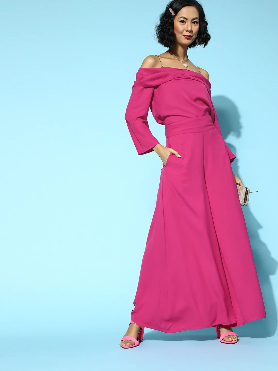 Fuchsia Wide Leg Pants