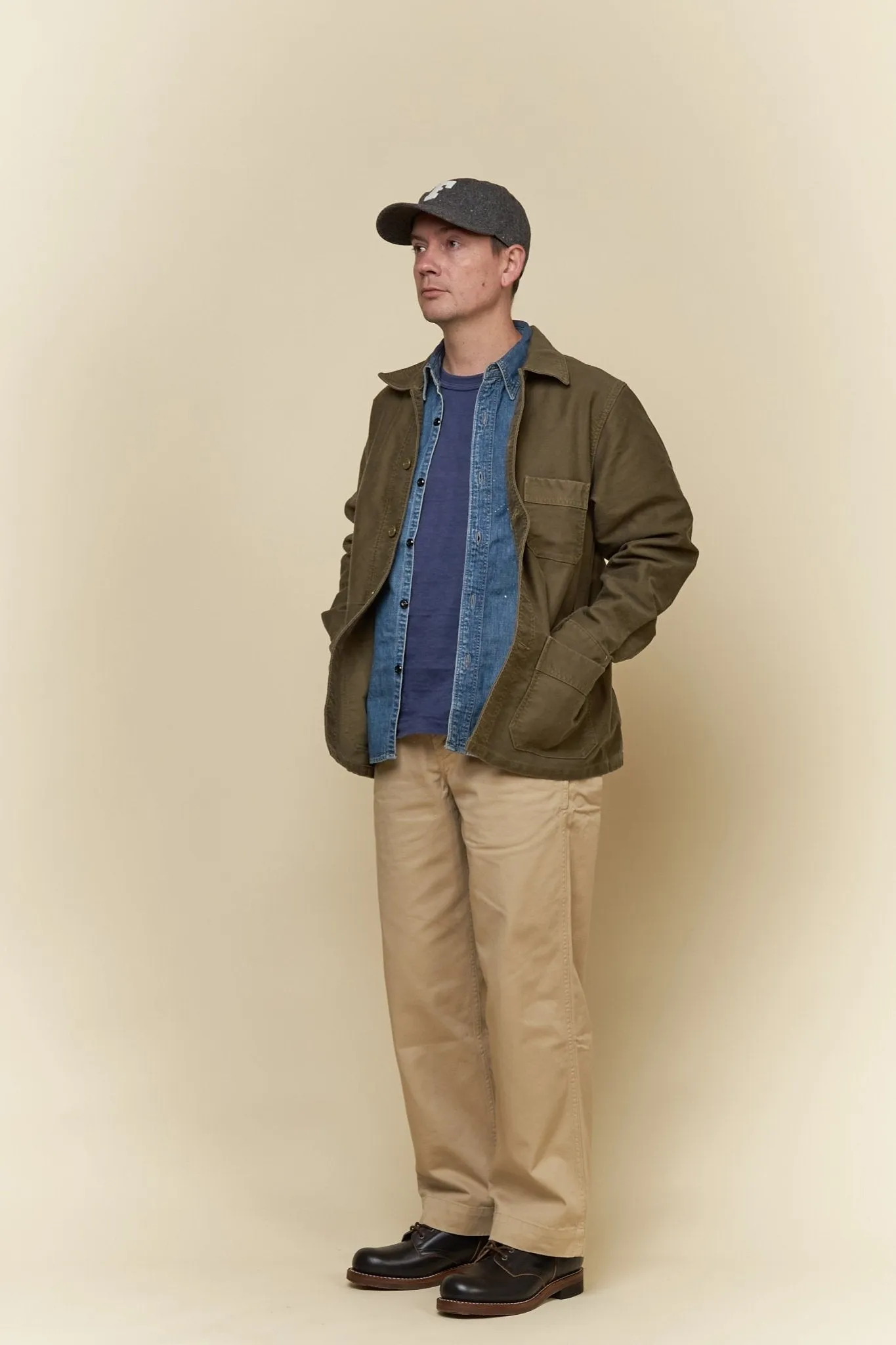 Fullcount French Moleskin Work Jacket - Olive