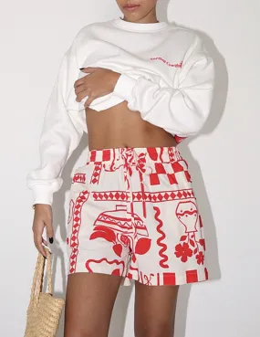 Gabi Summer Print Cotton Shorts