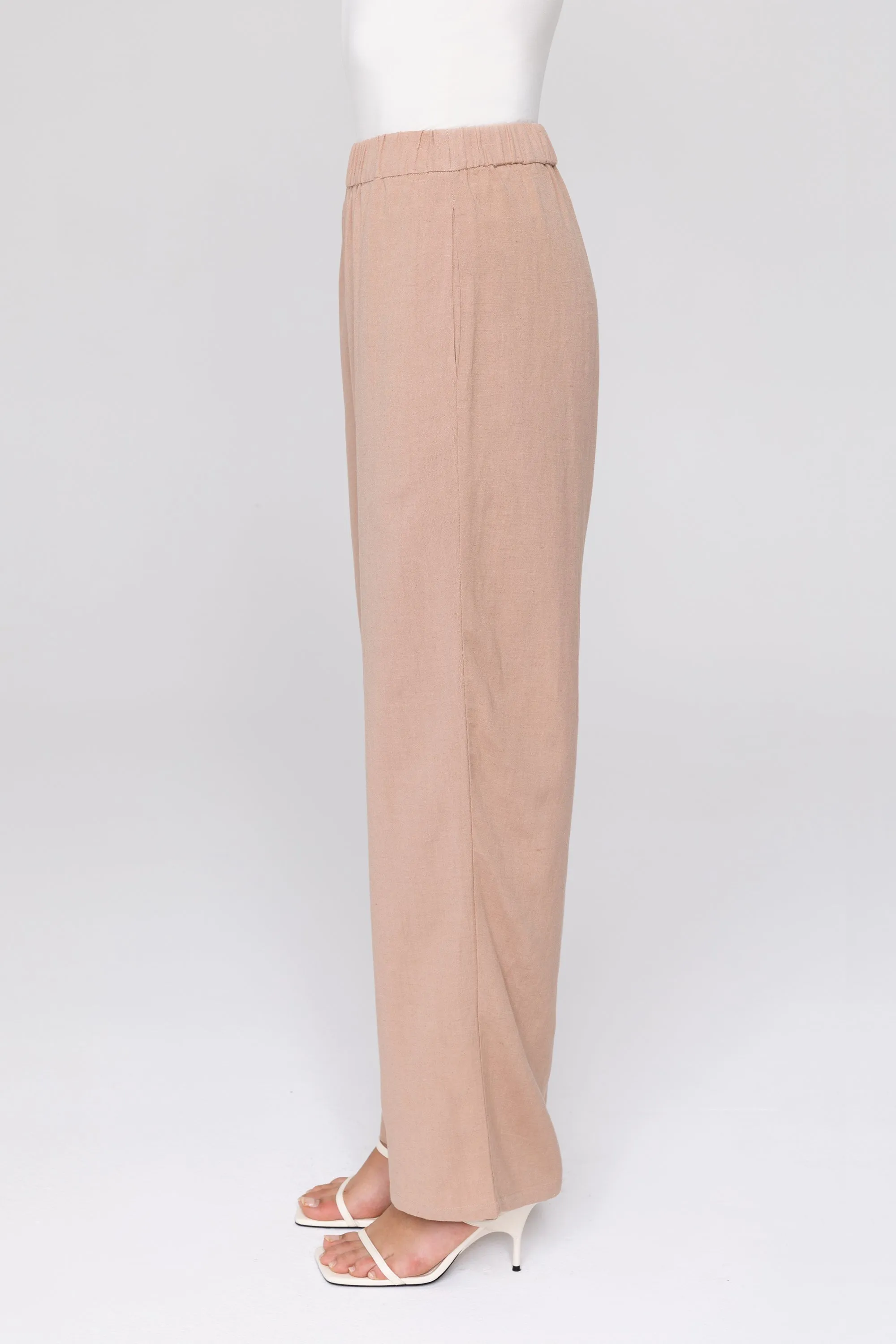 Gemma Linen Wide Leg Pants - Natural