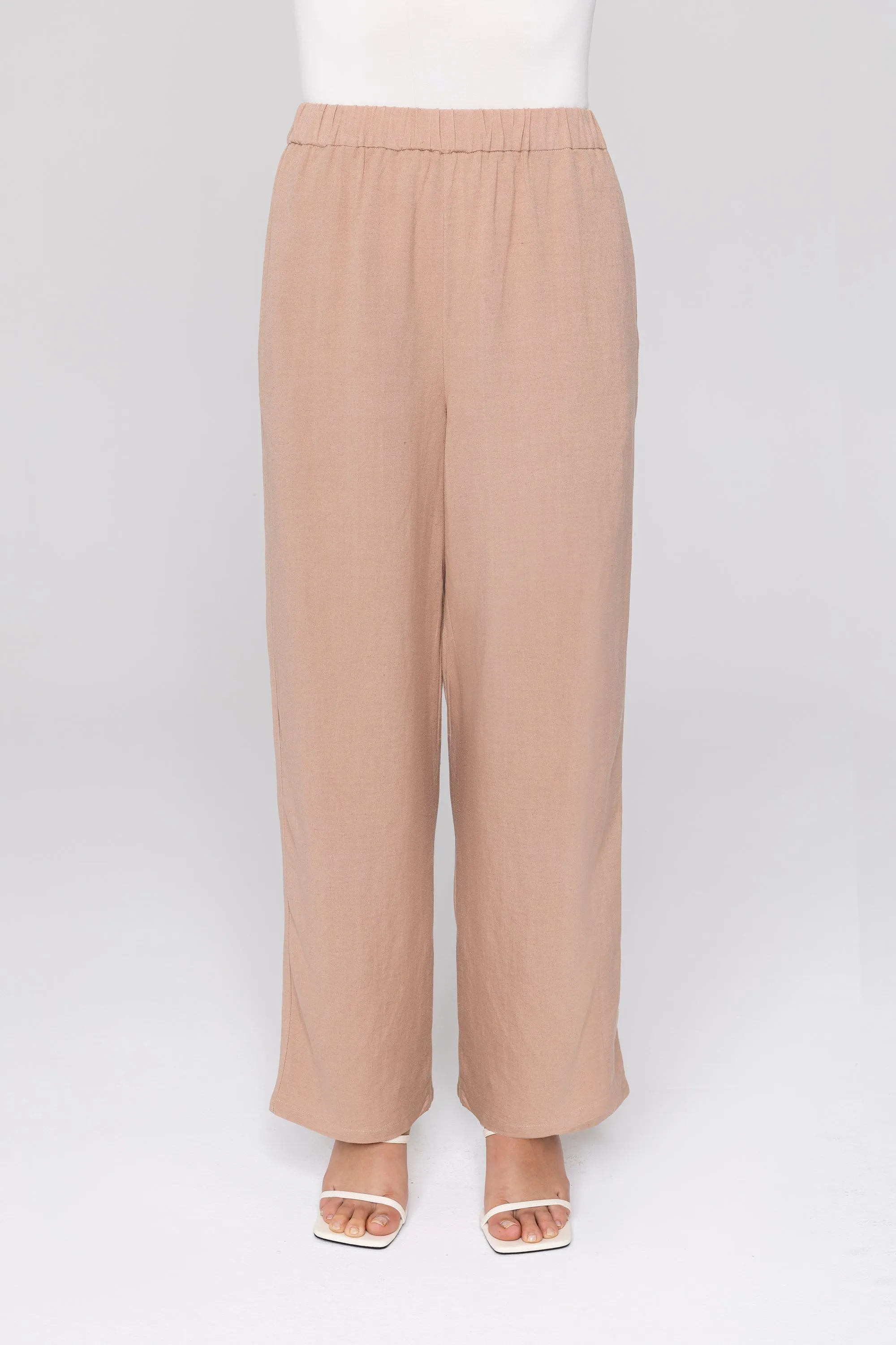 Gemma Linen Wide Leg Pants - Natural