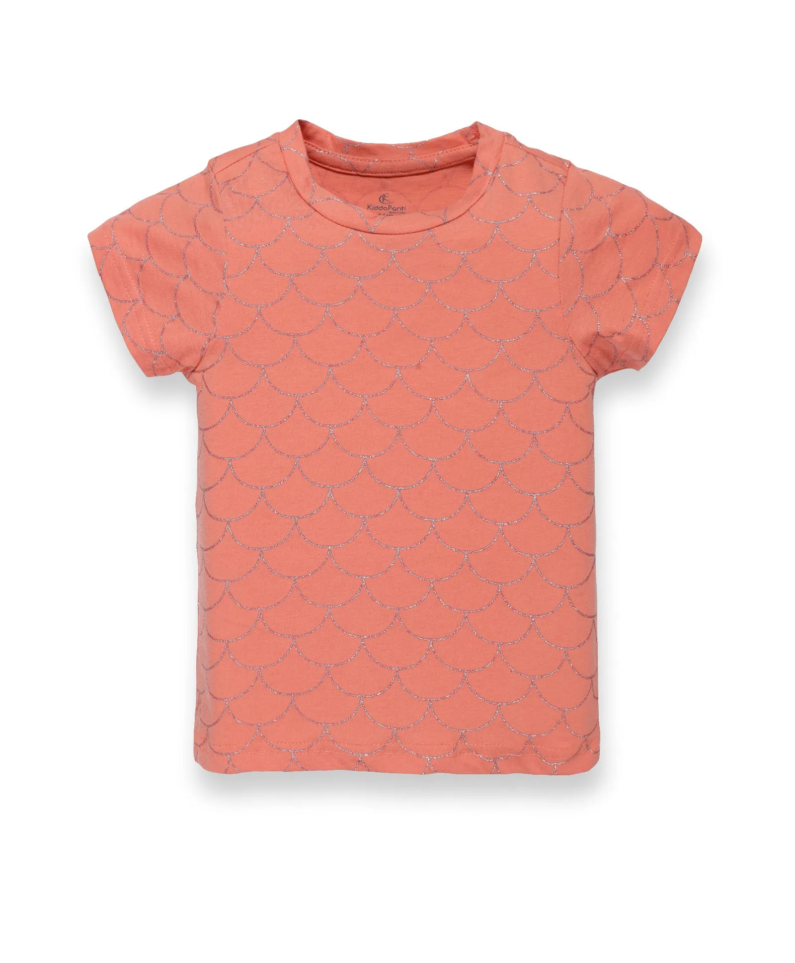 Girls AOP Round Neck Half Sleeve Tee