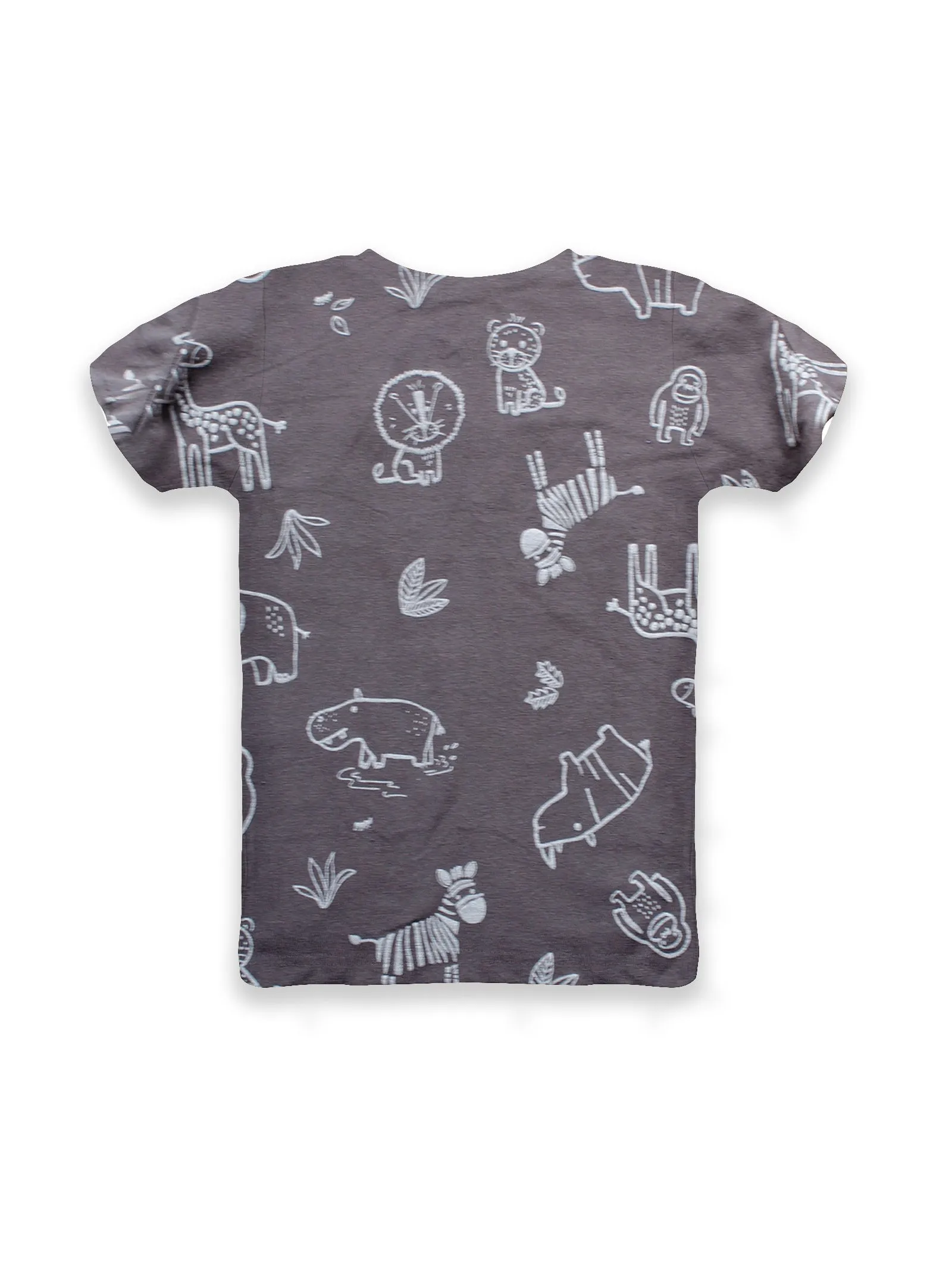 Girls AOP Round Neck Half Sleeve Tee