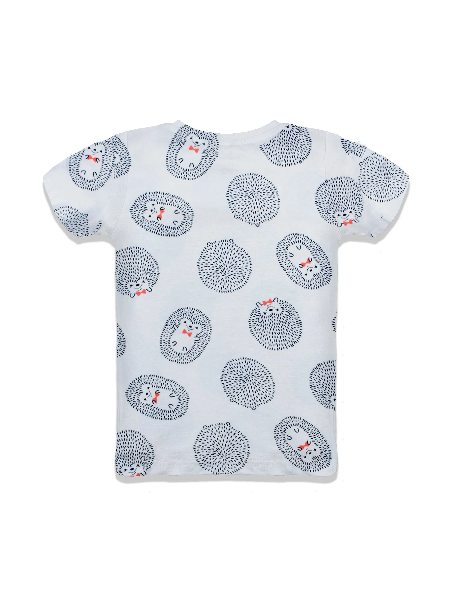 Girls AOP Round Neck Half Sleeve Tee