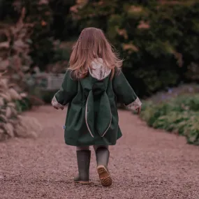 Girls Bunny Jacket | Olive Vegan Wool & Vintage Fleur