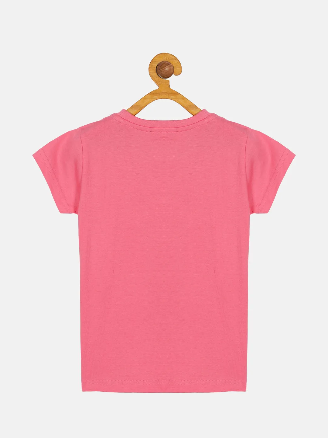 Girl's Printed Half Sleeve tee With Side Frill