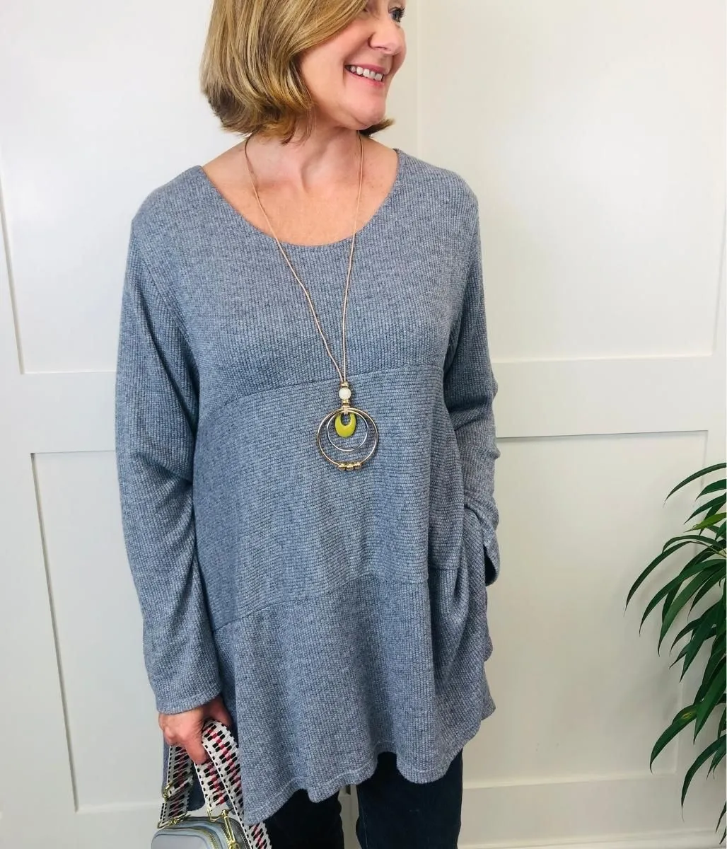 Grey Elena Knit Tunic