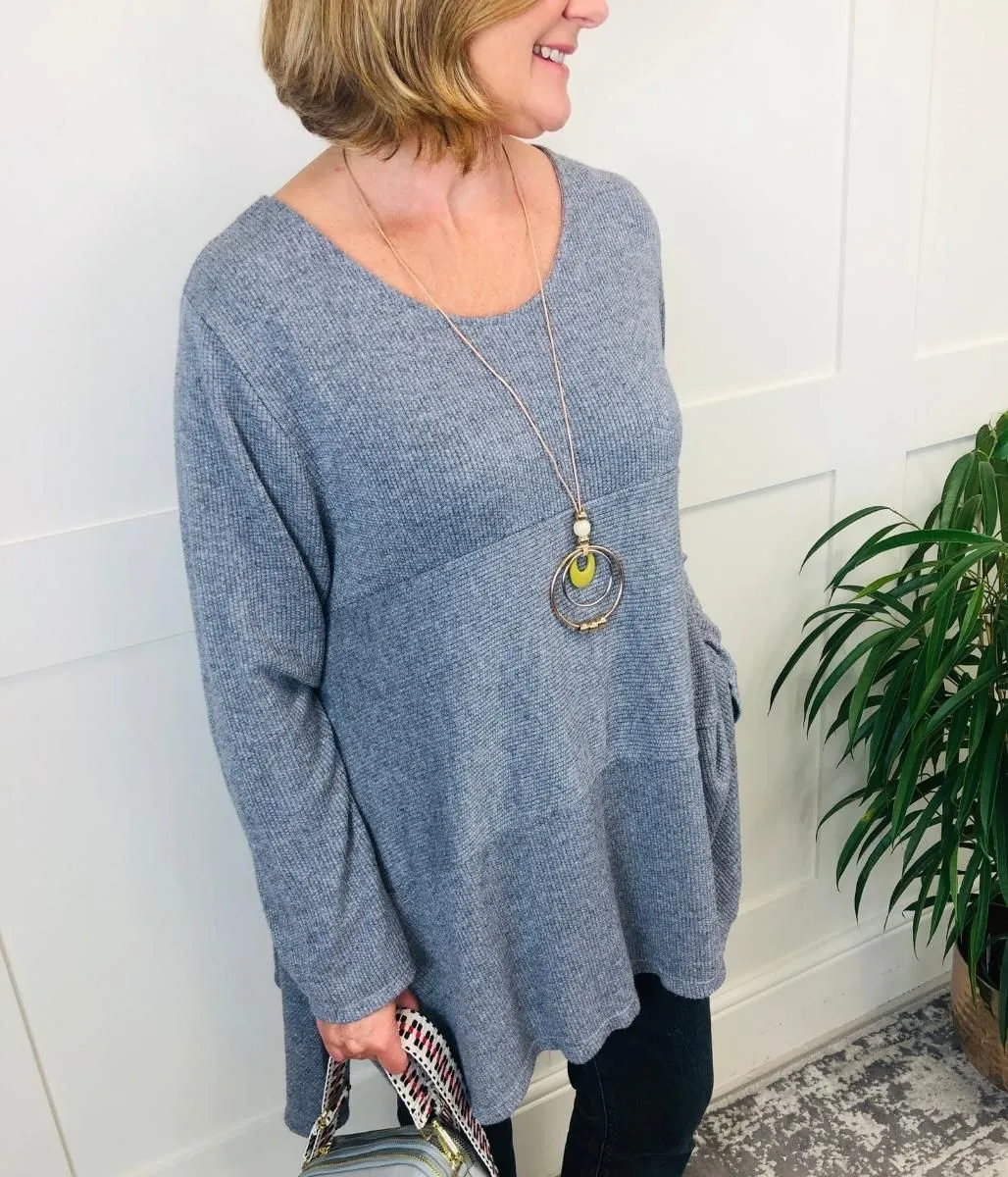 Grey Elena Knit Tunic