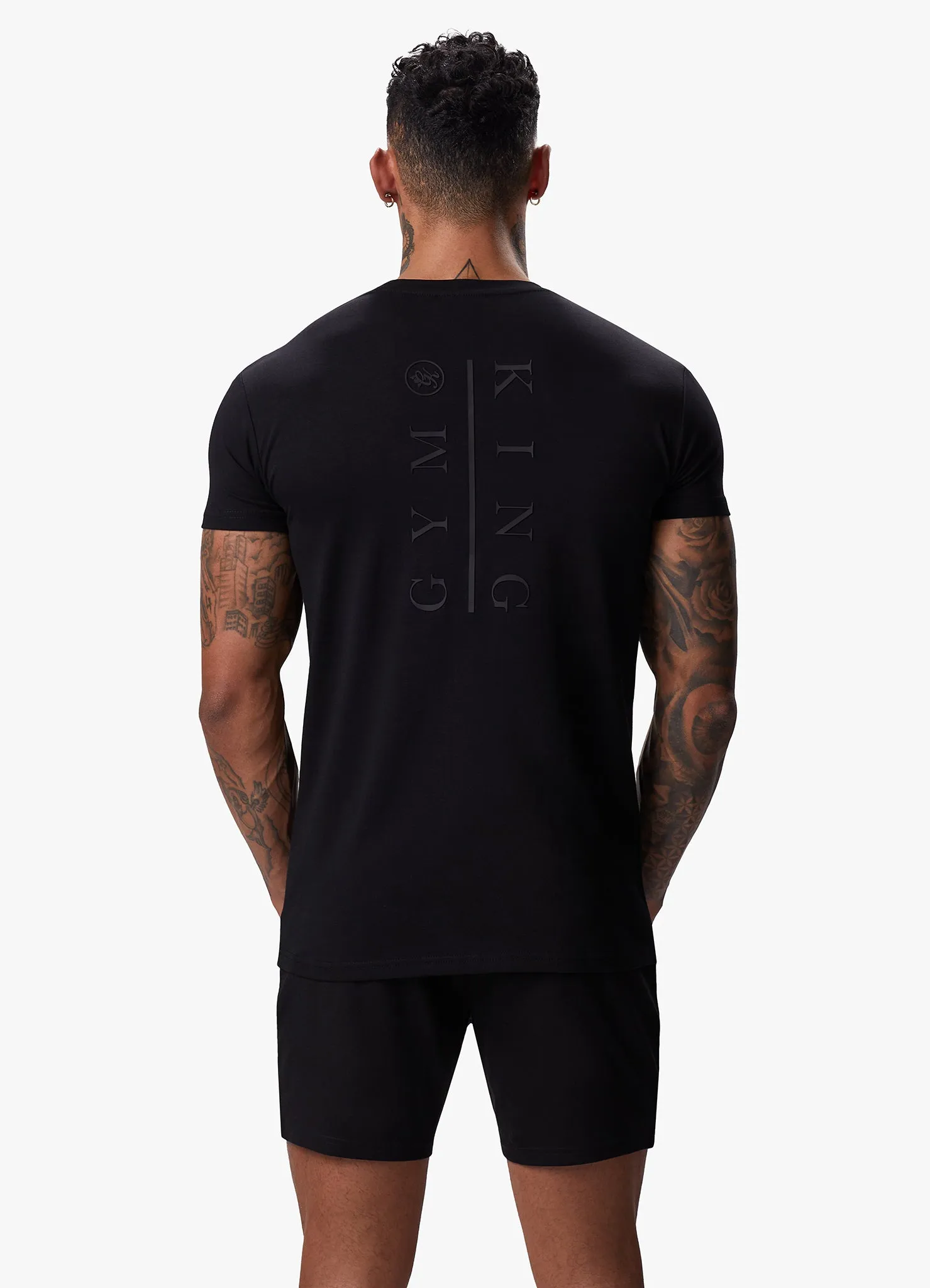 Black Gym King Split Tee for Men