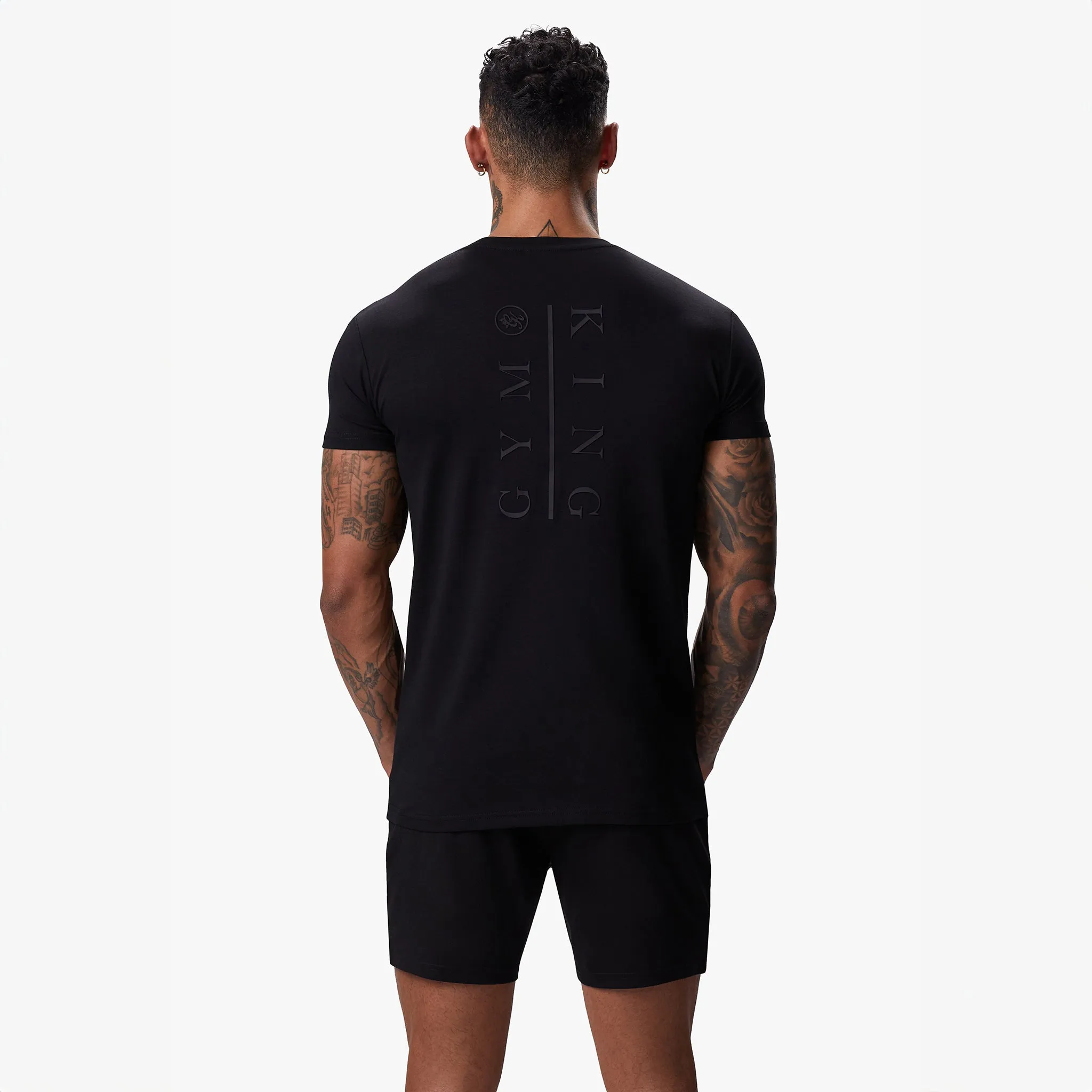 Black Gym King Split Tee for Men