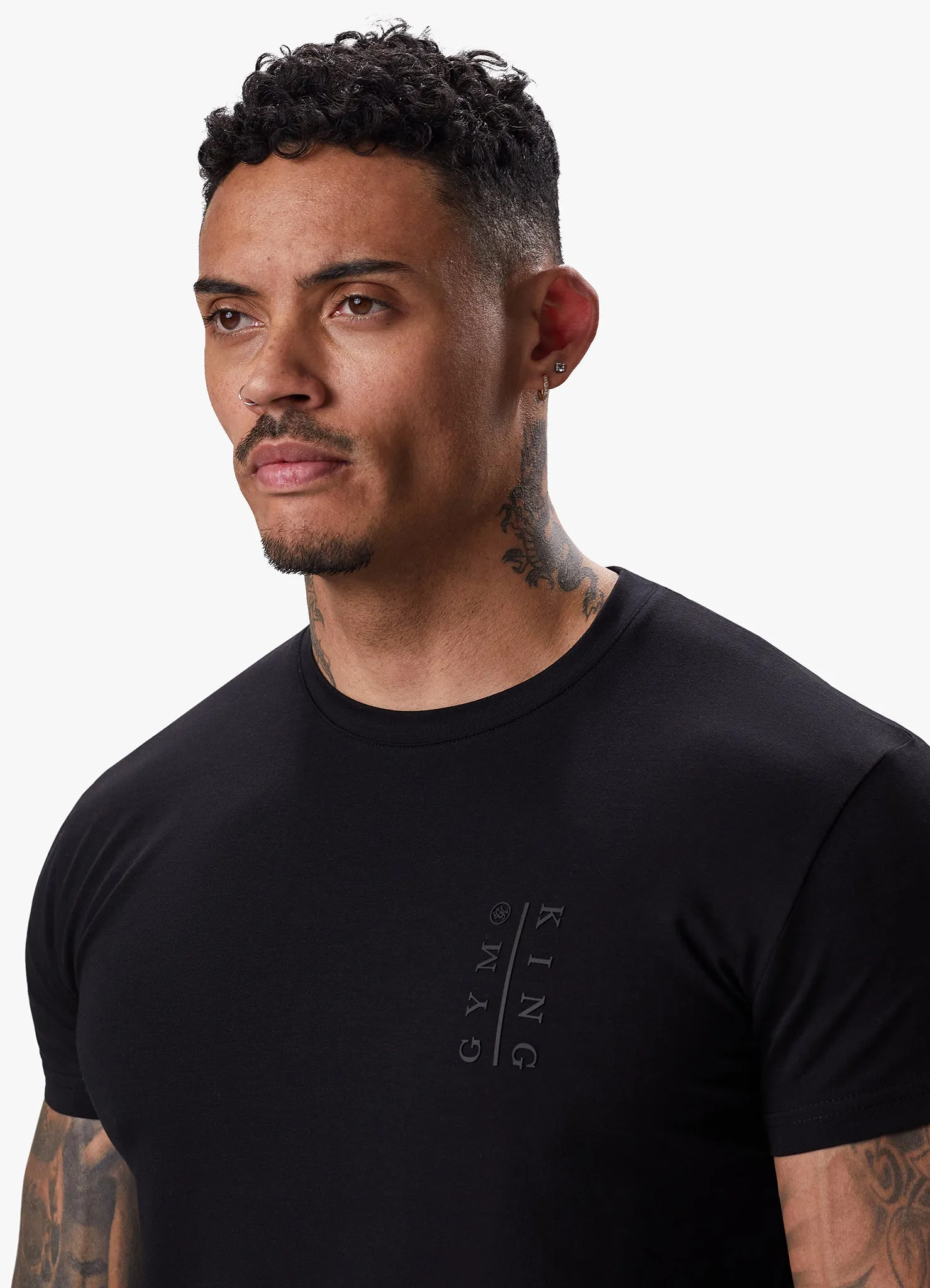 Black Gym King Split Tee for Men