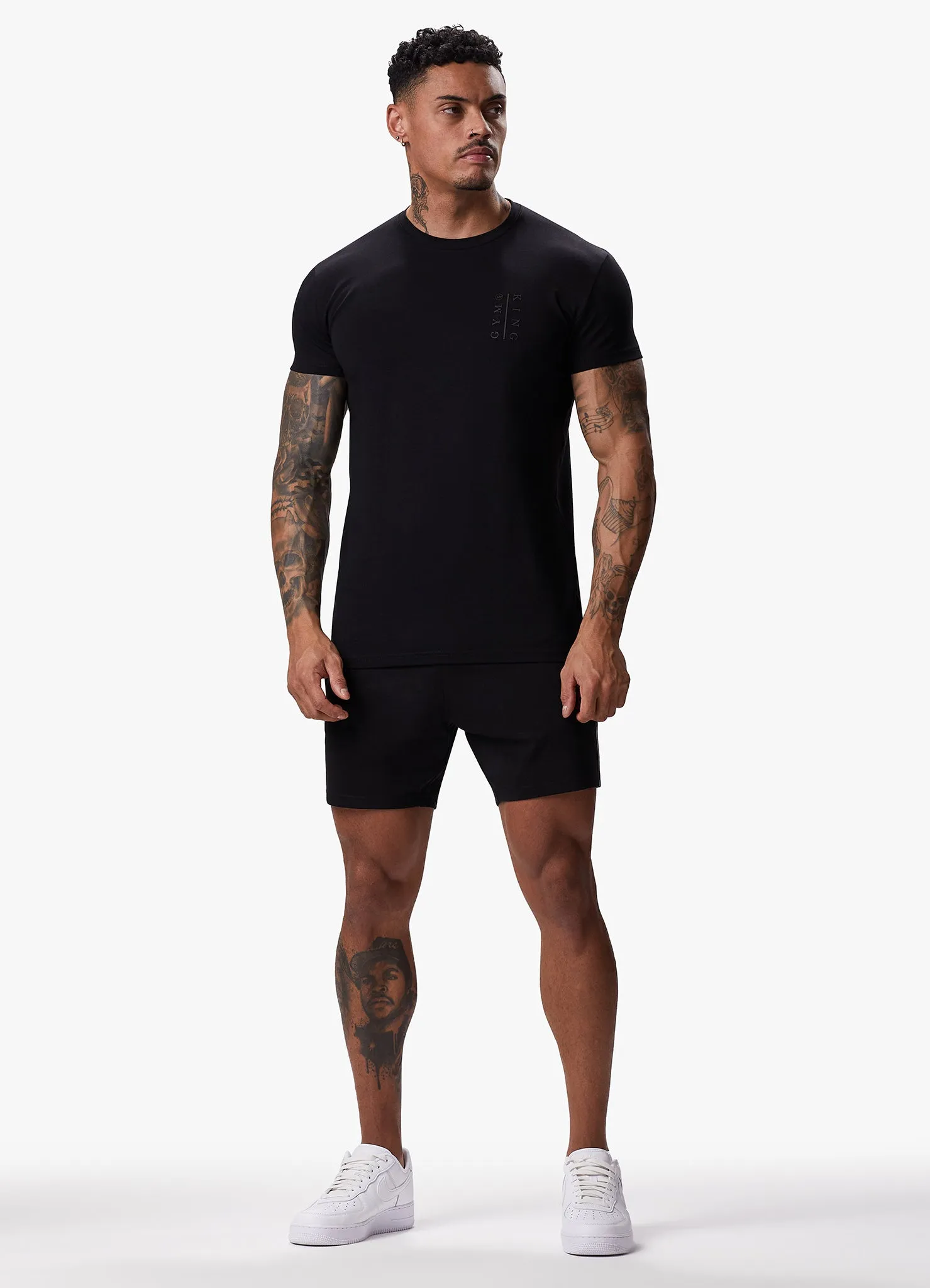 Black Gym King Split Tee for Men