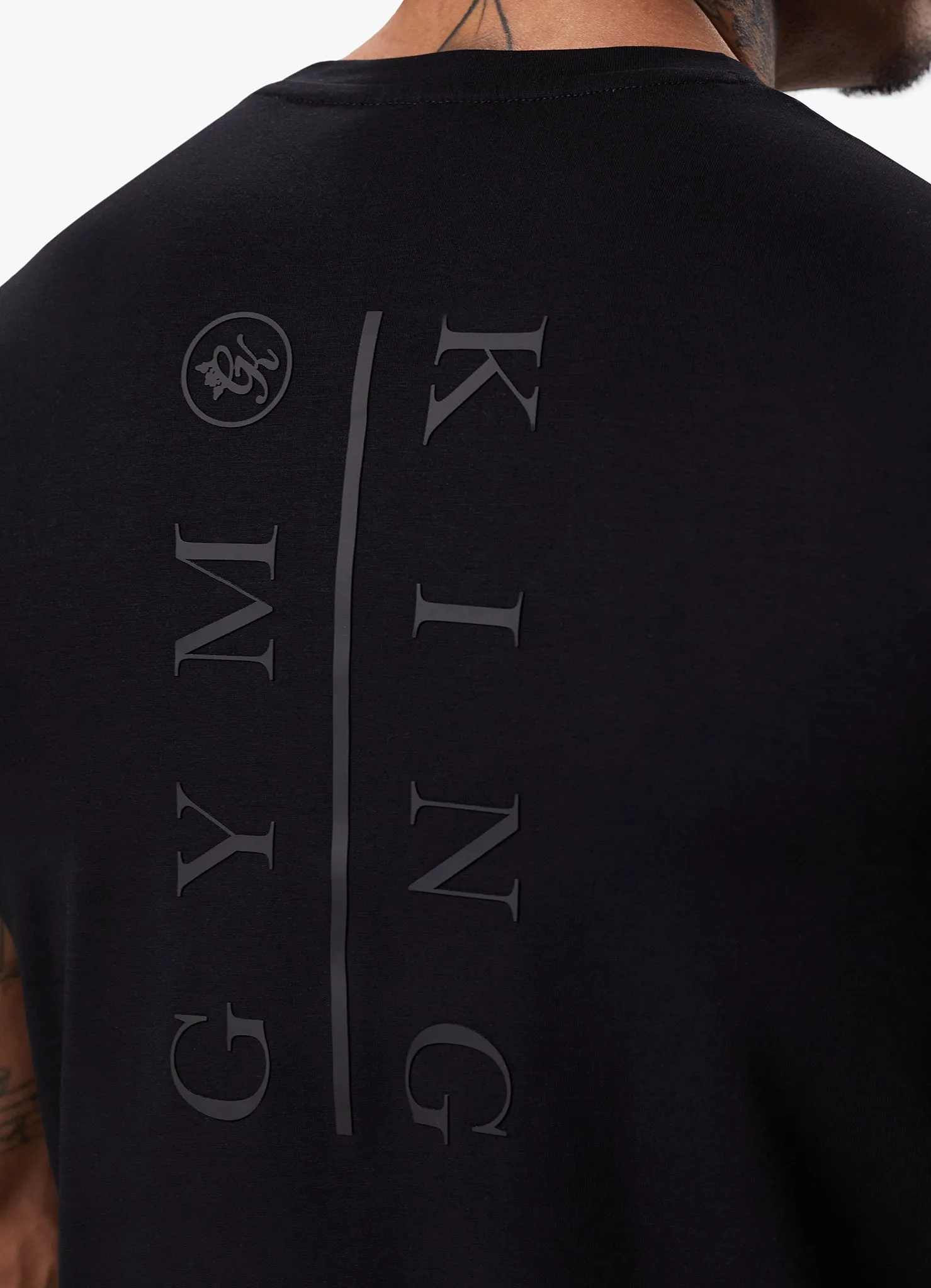 Black Gym King Split Tee for Men