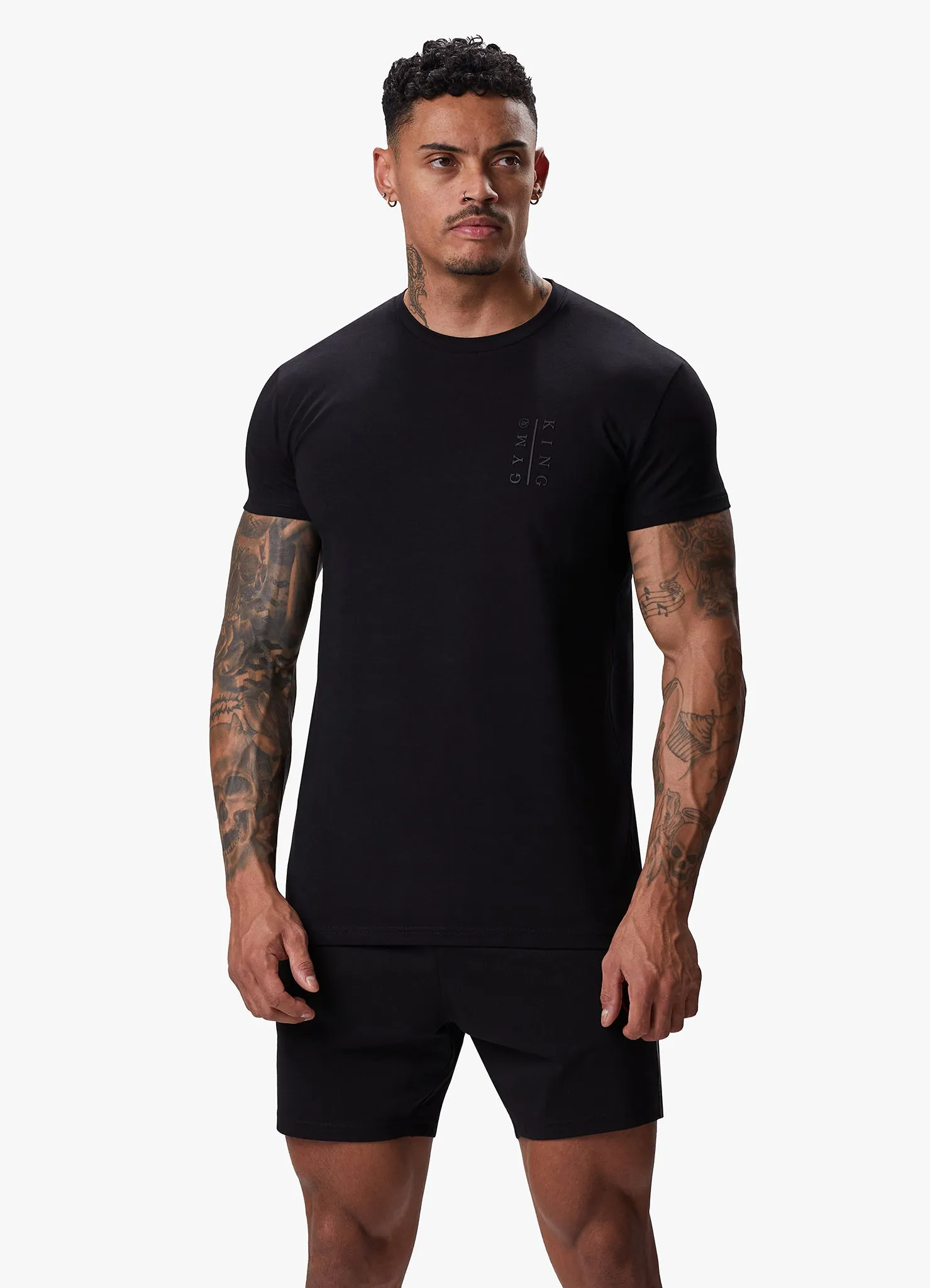 Black Gym King Split Tee for Men