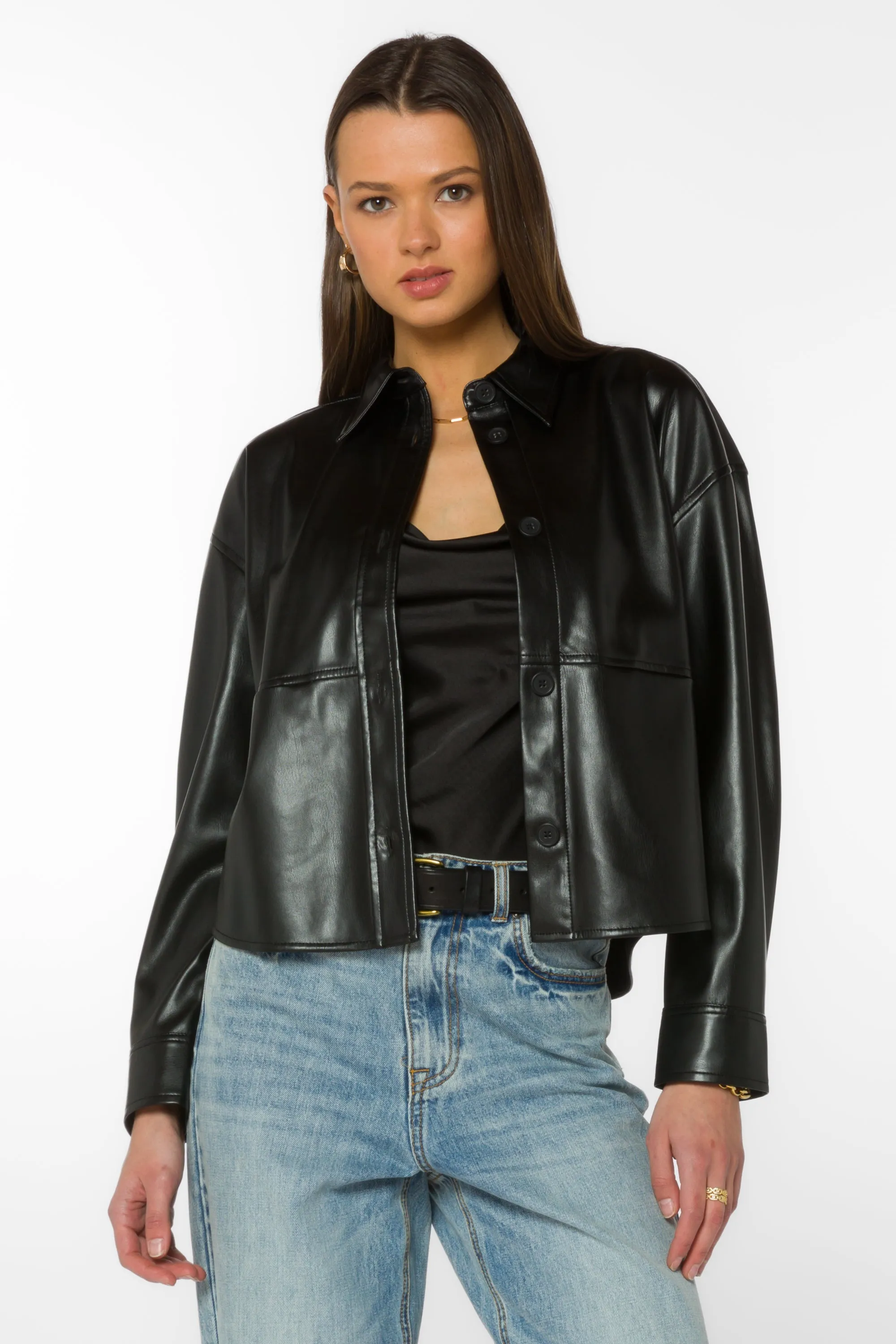 Halo Black Vegan Leather Jacket