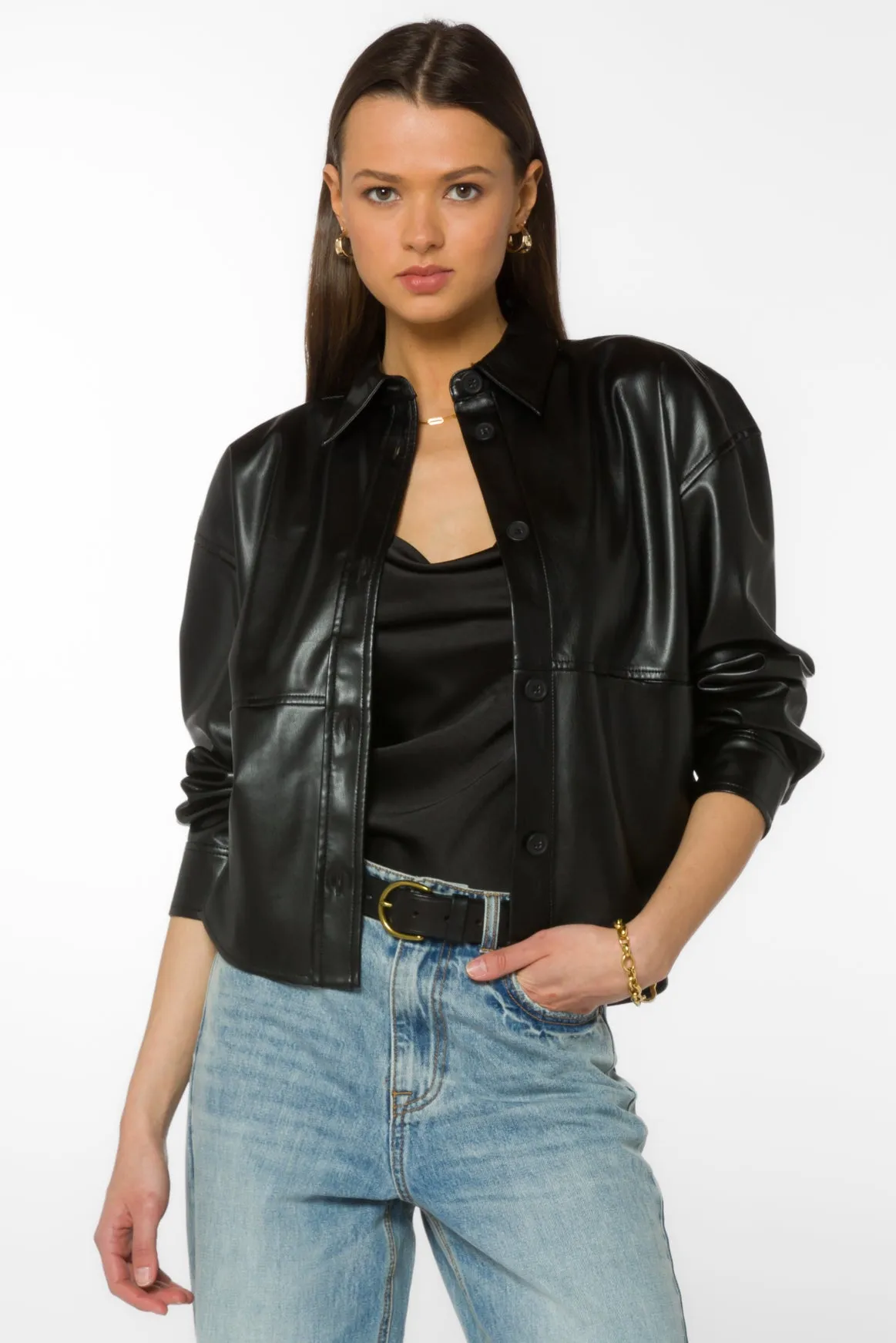 Halo Black Vegan Leather Jacket