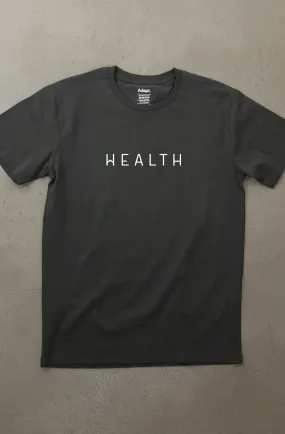 Premium Mens Charcoal Athletic Tee - Health Is Wealth