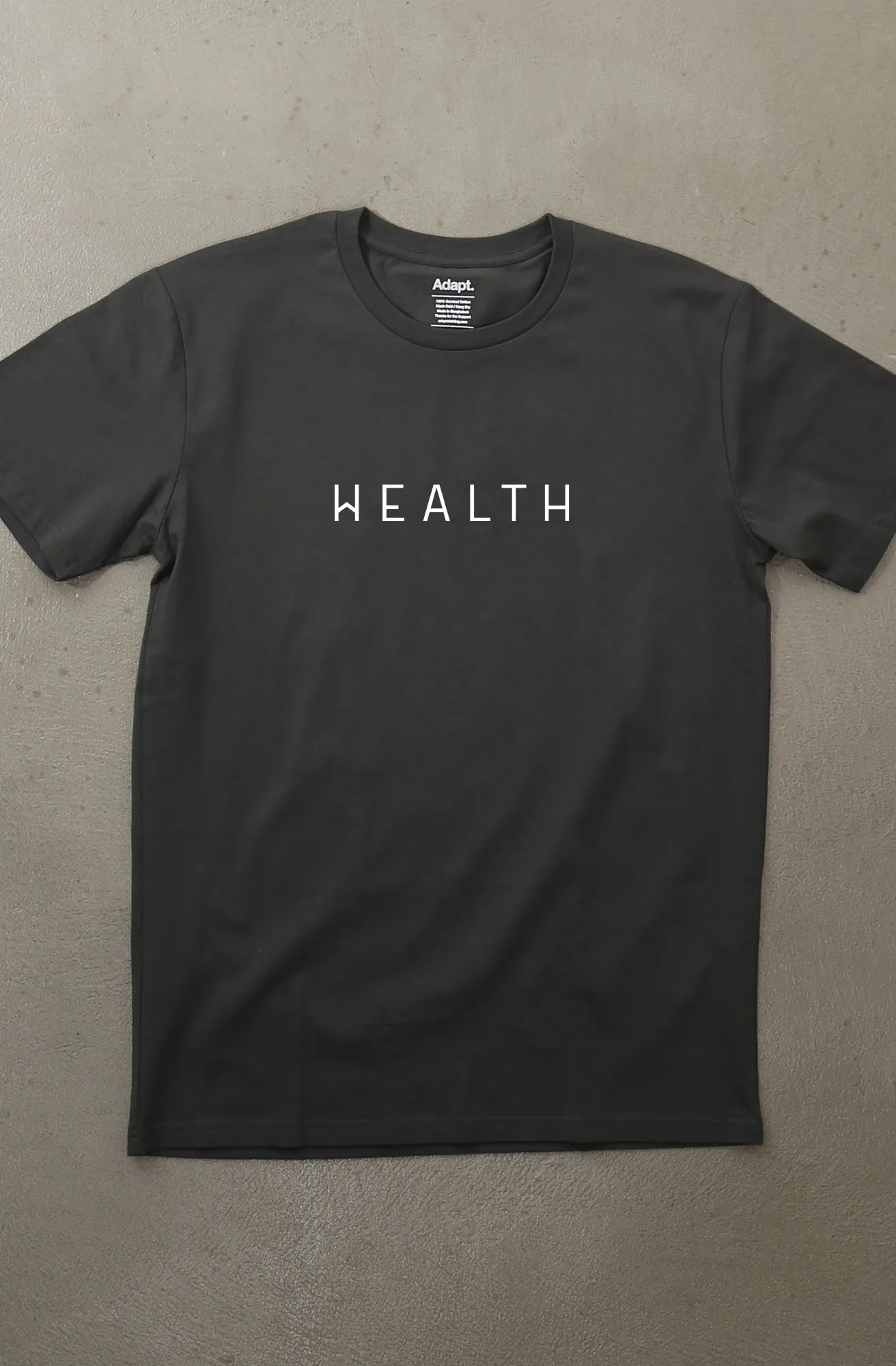 Premium Mens Charcoal Athletic Tee - Health Is Wealth