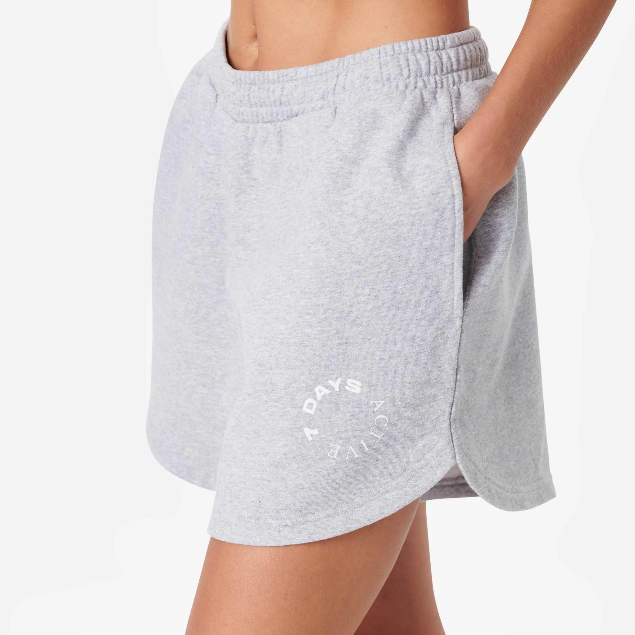 Heather Grey Organic Cotton Sweat Shorts by 7Days Active