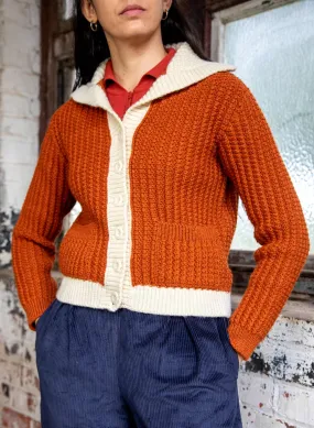 Heritage - 100% British Wool Cardigan - Corvette Rust