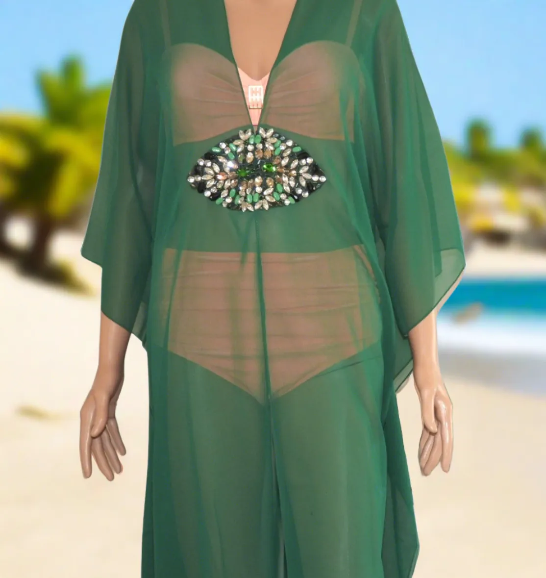 Hook Kaftan/Coverup-Emerald